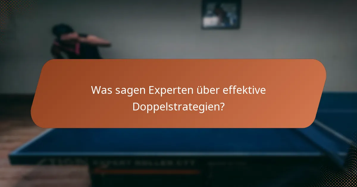 Was sagen Experten über effektive Doppelstrategien?
