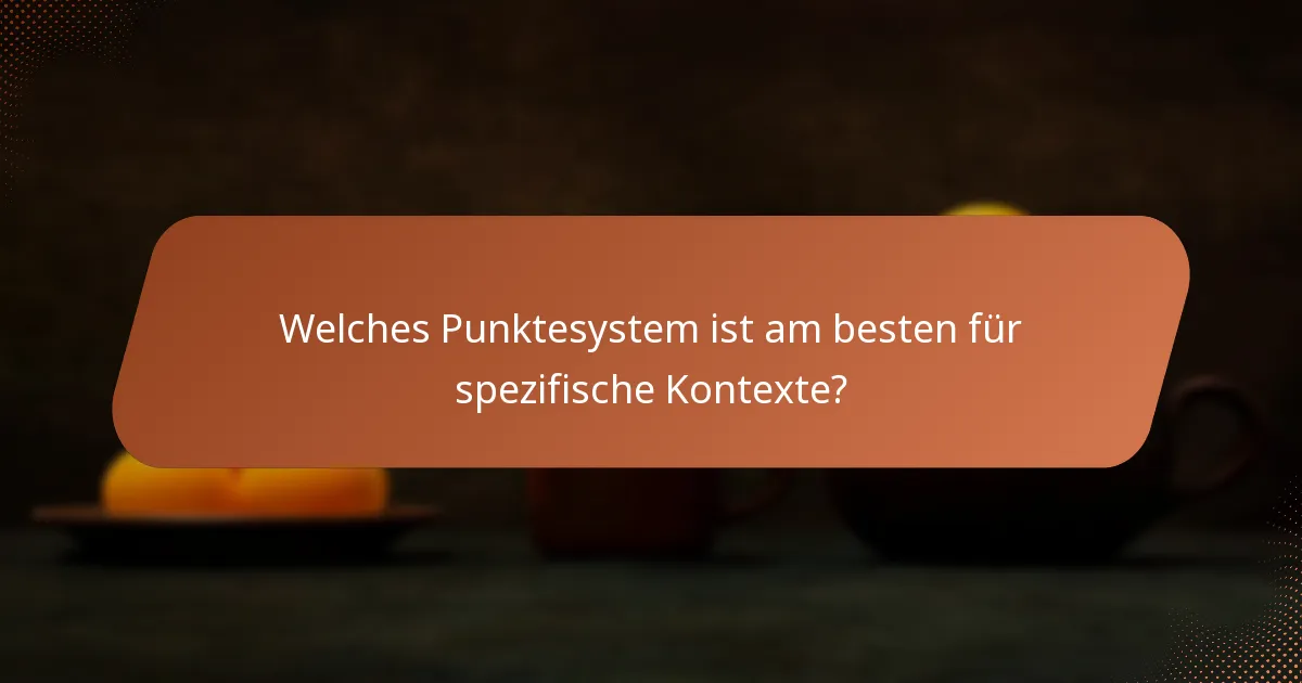 Welches Punktesystem ist am besten für spezifische Kontexte?