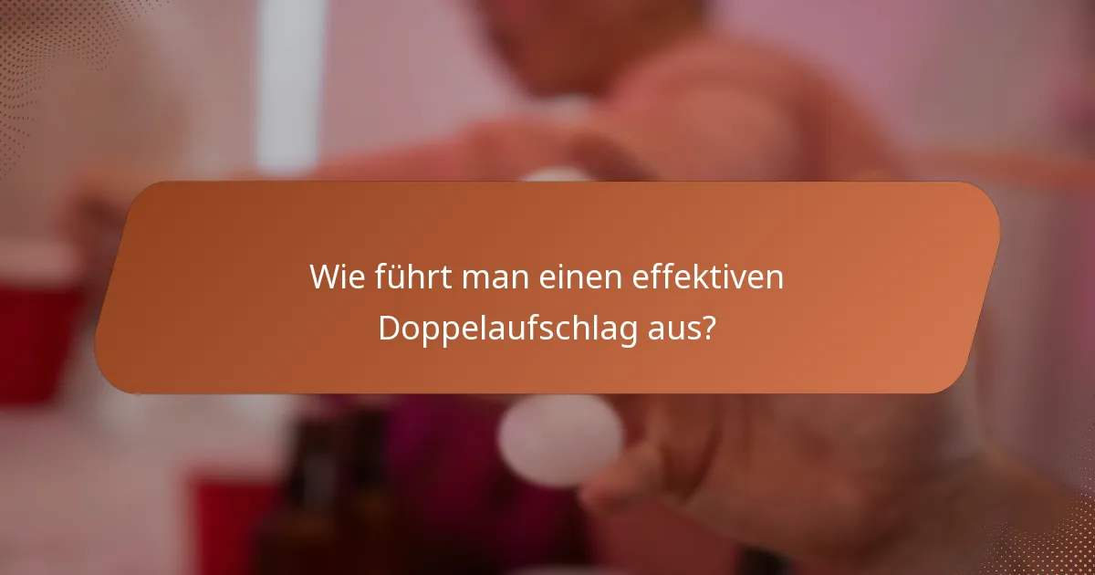 Wie führt man einen effektiven Doppelaufschlag aus?
