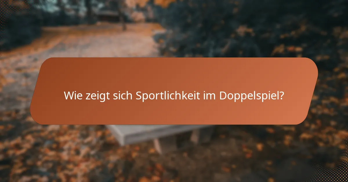 Wie zeigt sich Sportlichkeit im Doppelspiel?